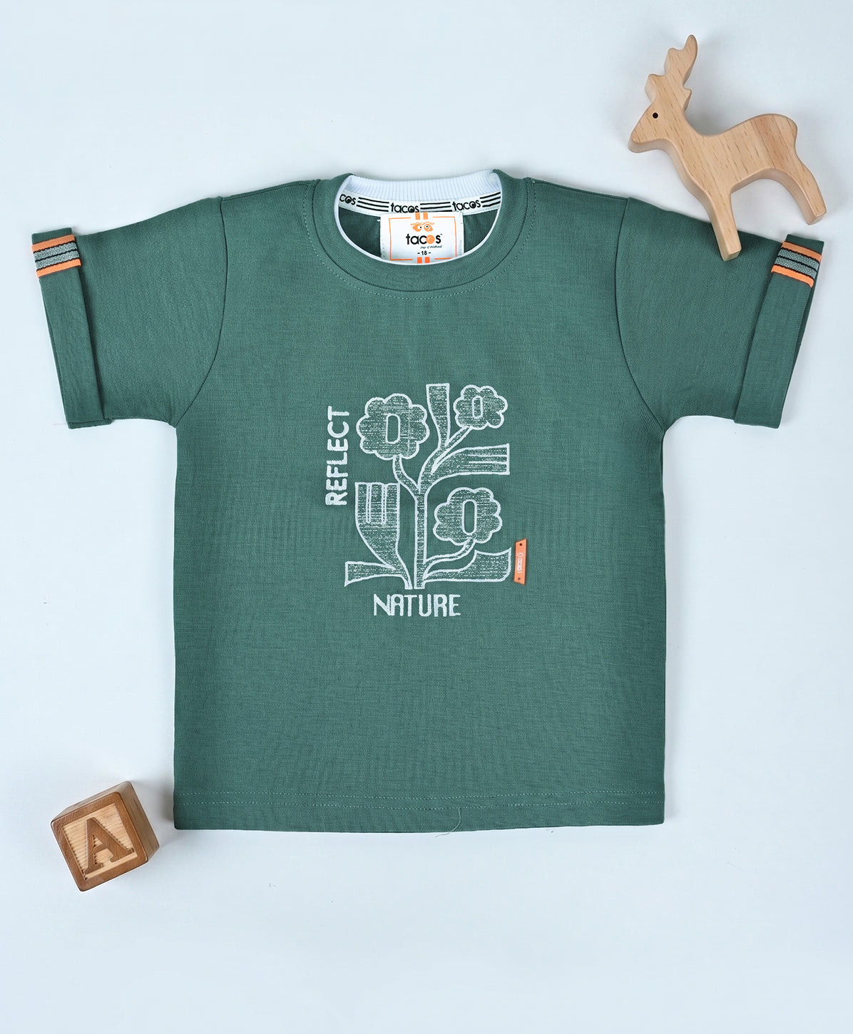 Tacos Embroidered Round Neck T-Shirt