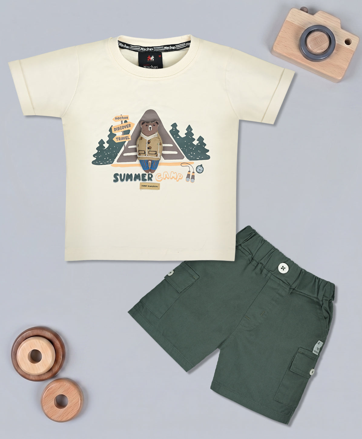 Crunchy Nachos Round Neck Top & Half Pant Set