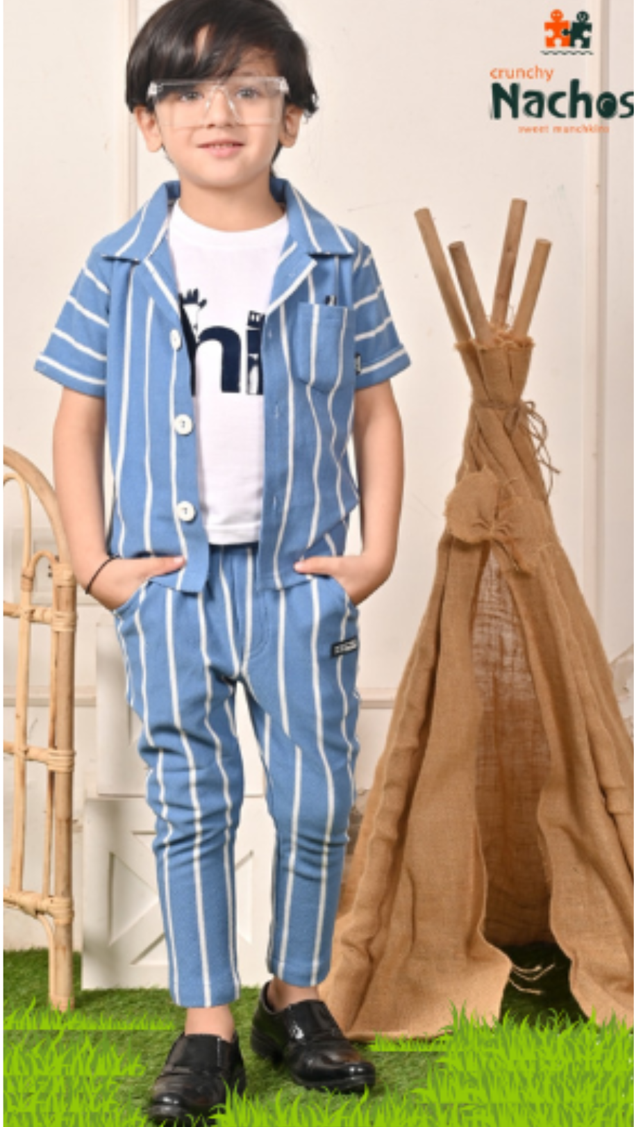 Airport Look Cool & Casual Stripped Style Full Shirt With Inner & Pant Set