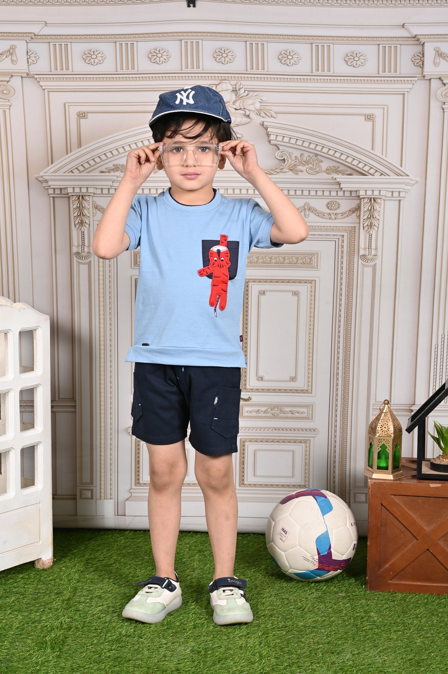 Happy Tiger Round Neck T-Shirt & Pant Set