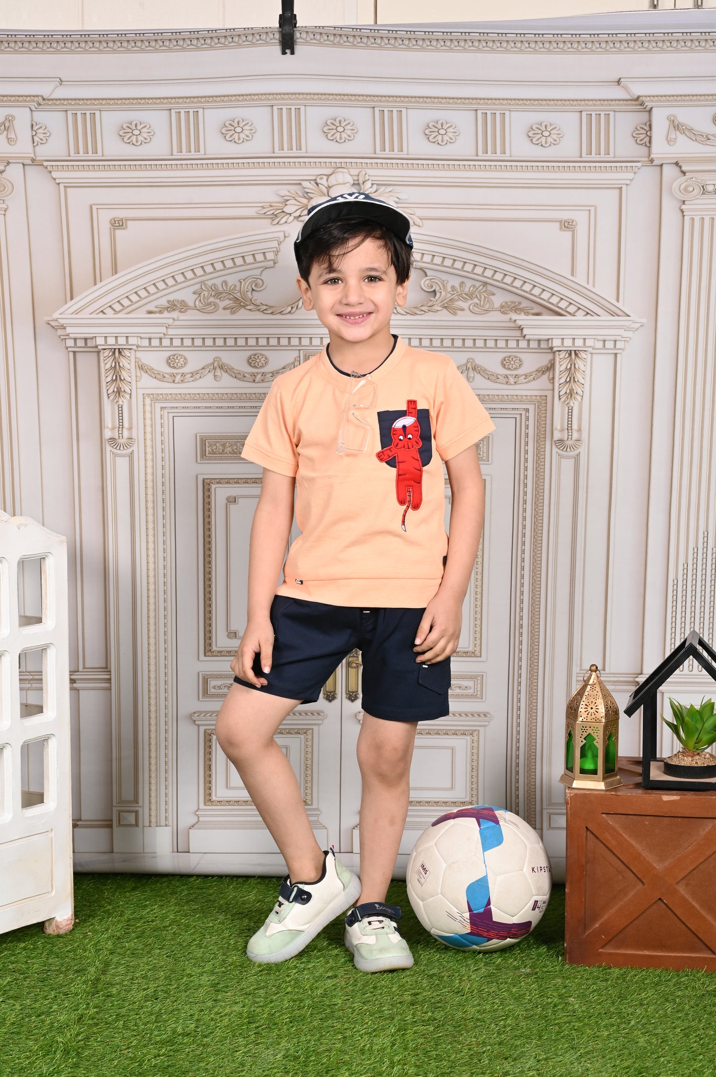 Happy Tiger Round Neck T-Shirt & Pant Set