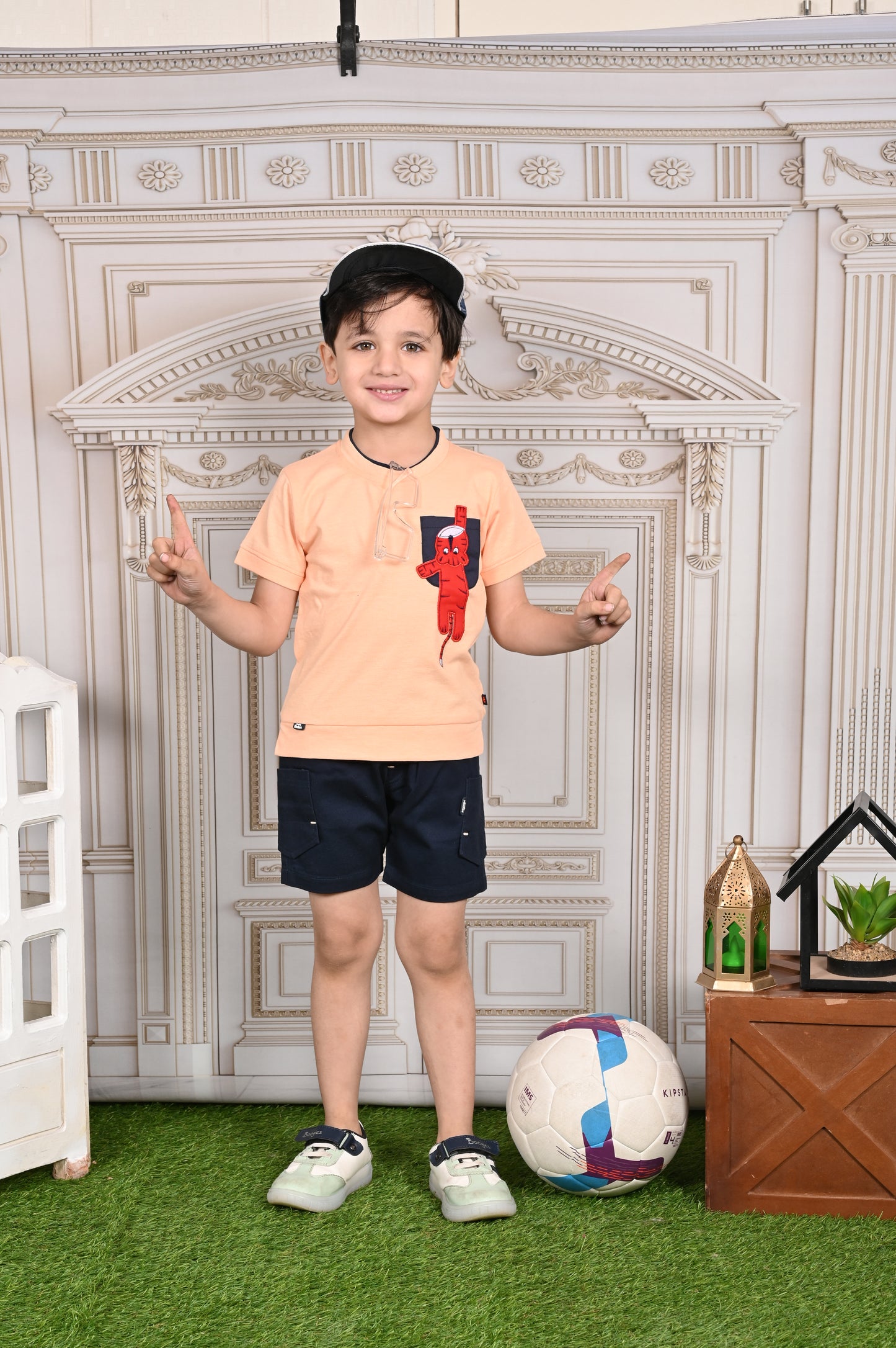 Happy Tiger Round Neck T-Shirt & Pant Set