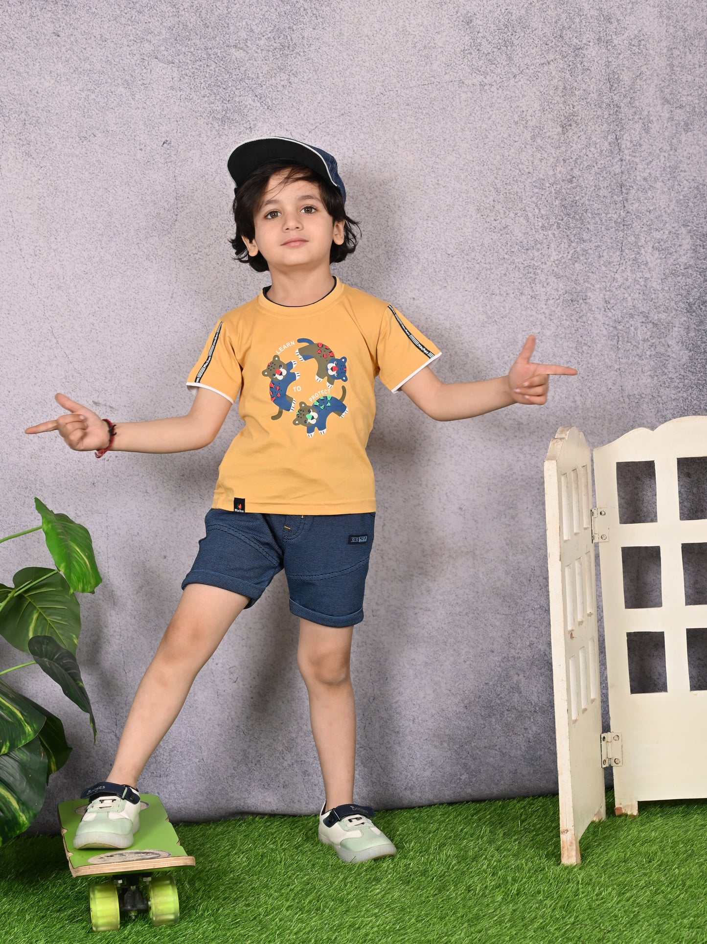 Bearish Blue Playtime Outfit Round Neck Top And Pant Set