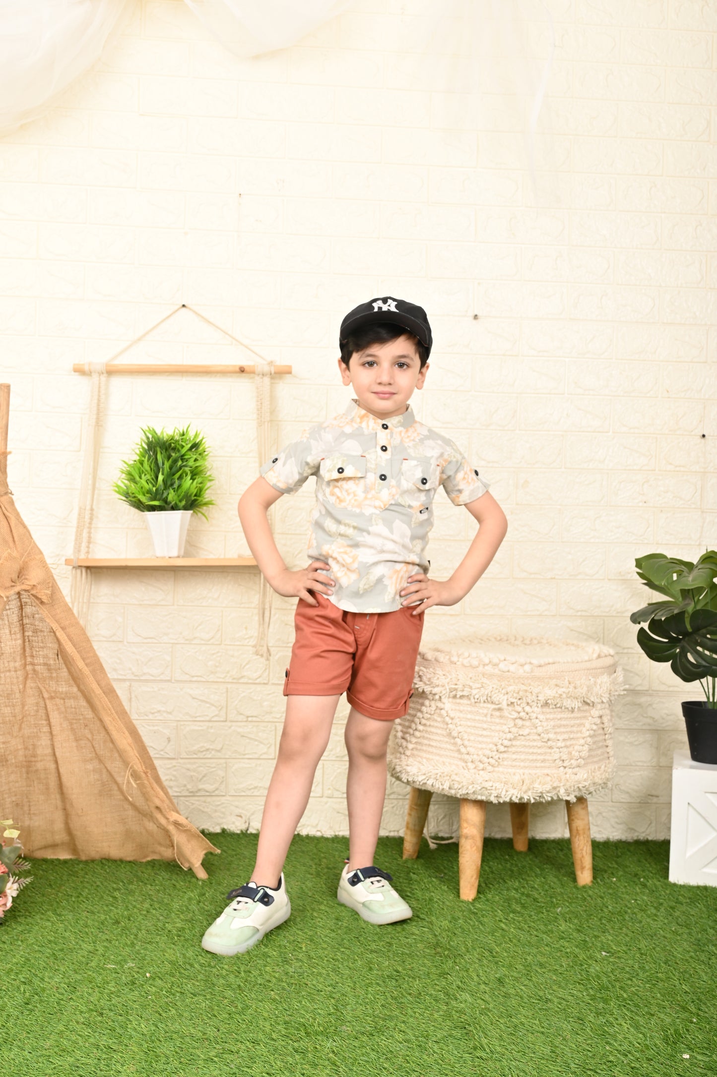 Floral Shirt With Short Set