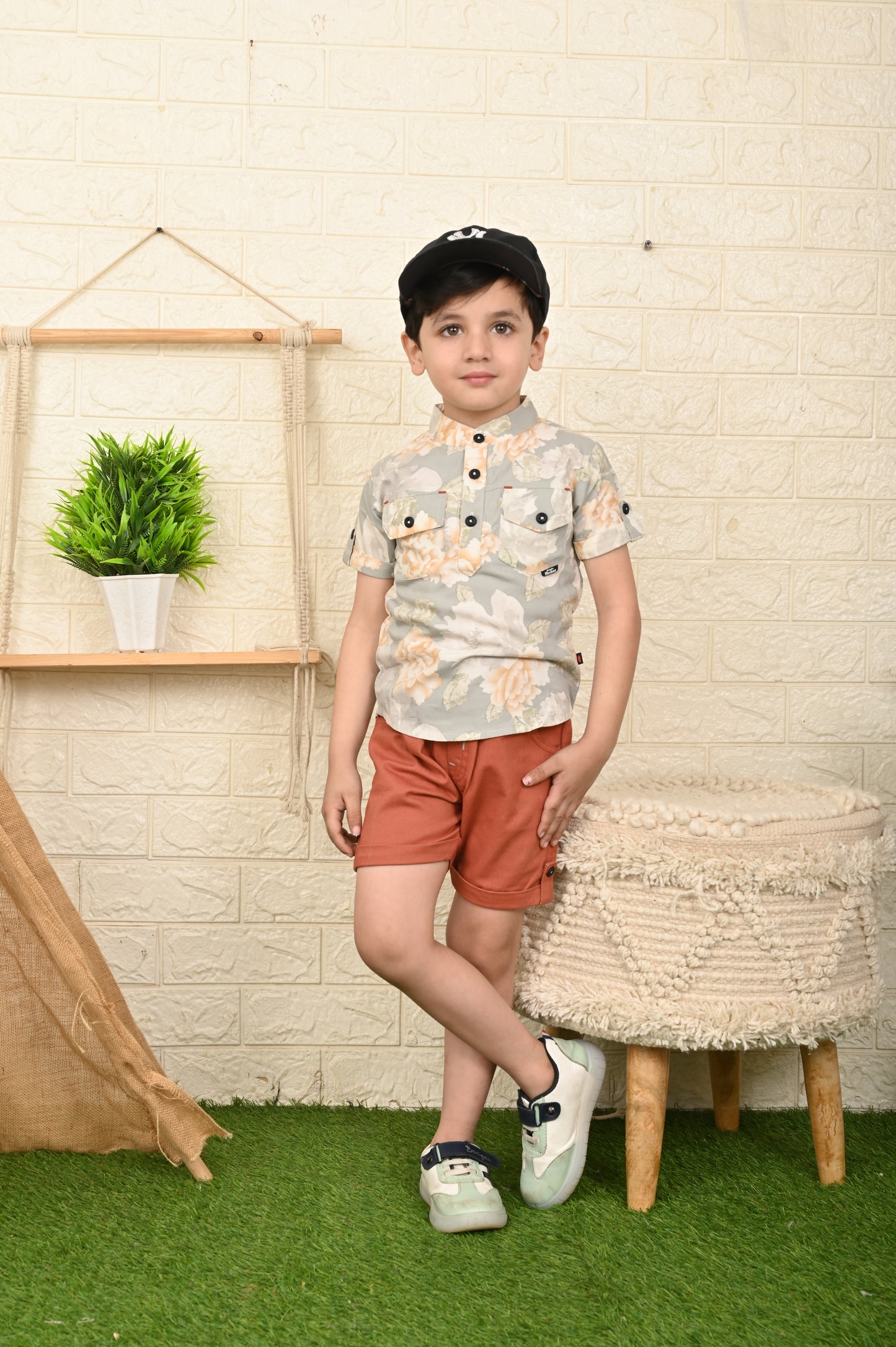 Floral Shirt With Short Set
