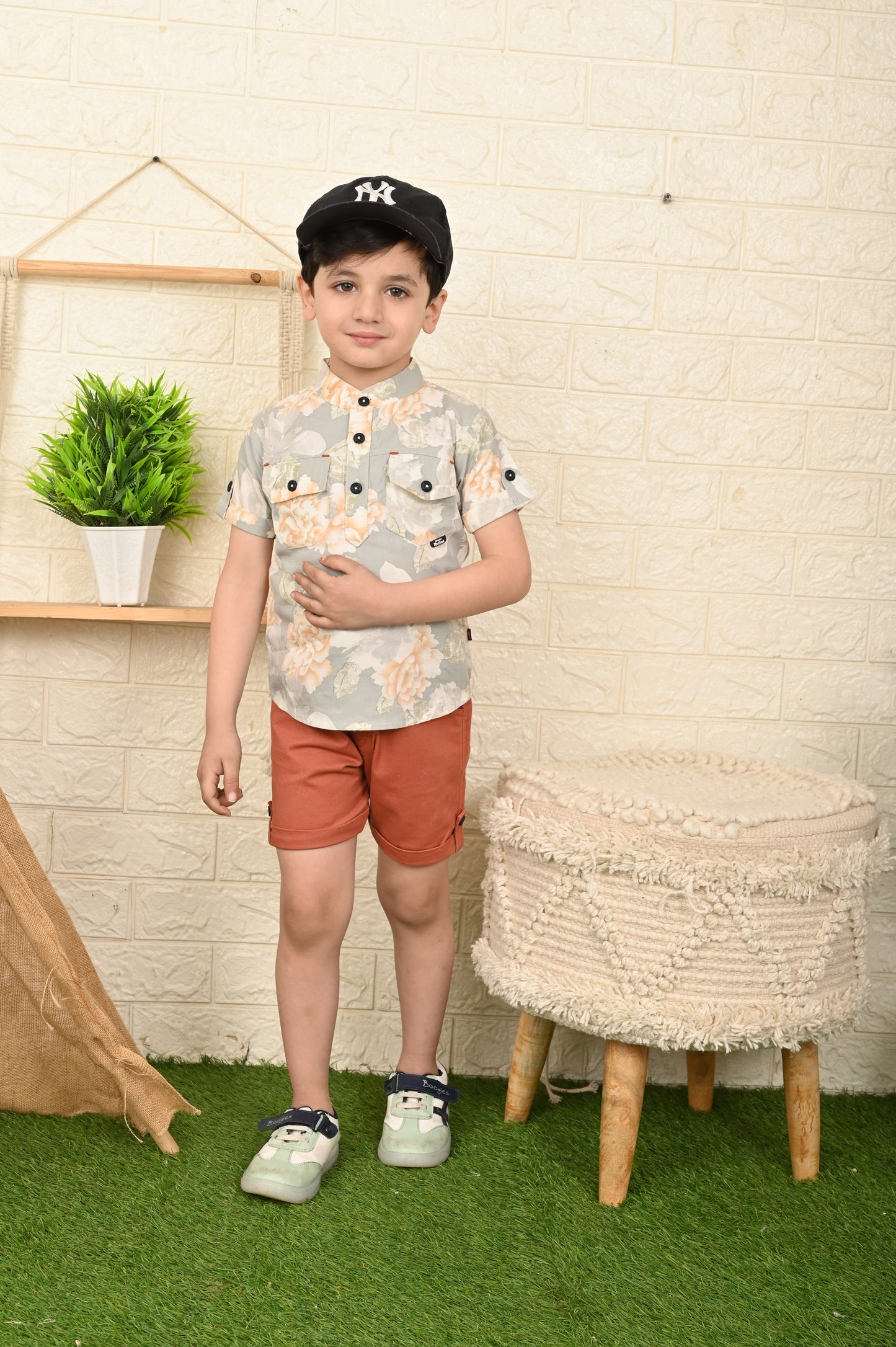 Floral Shirt With Short Set