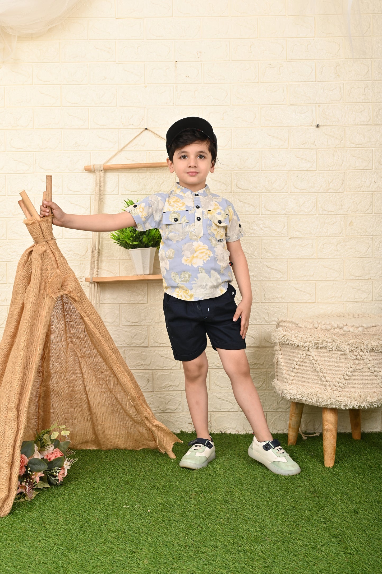 Floral Shirt With Short Set