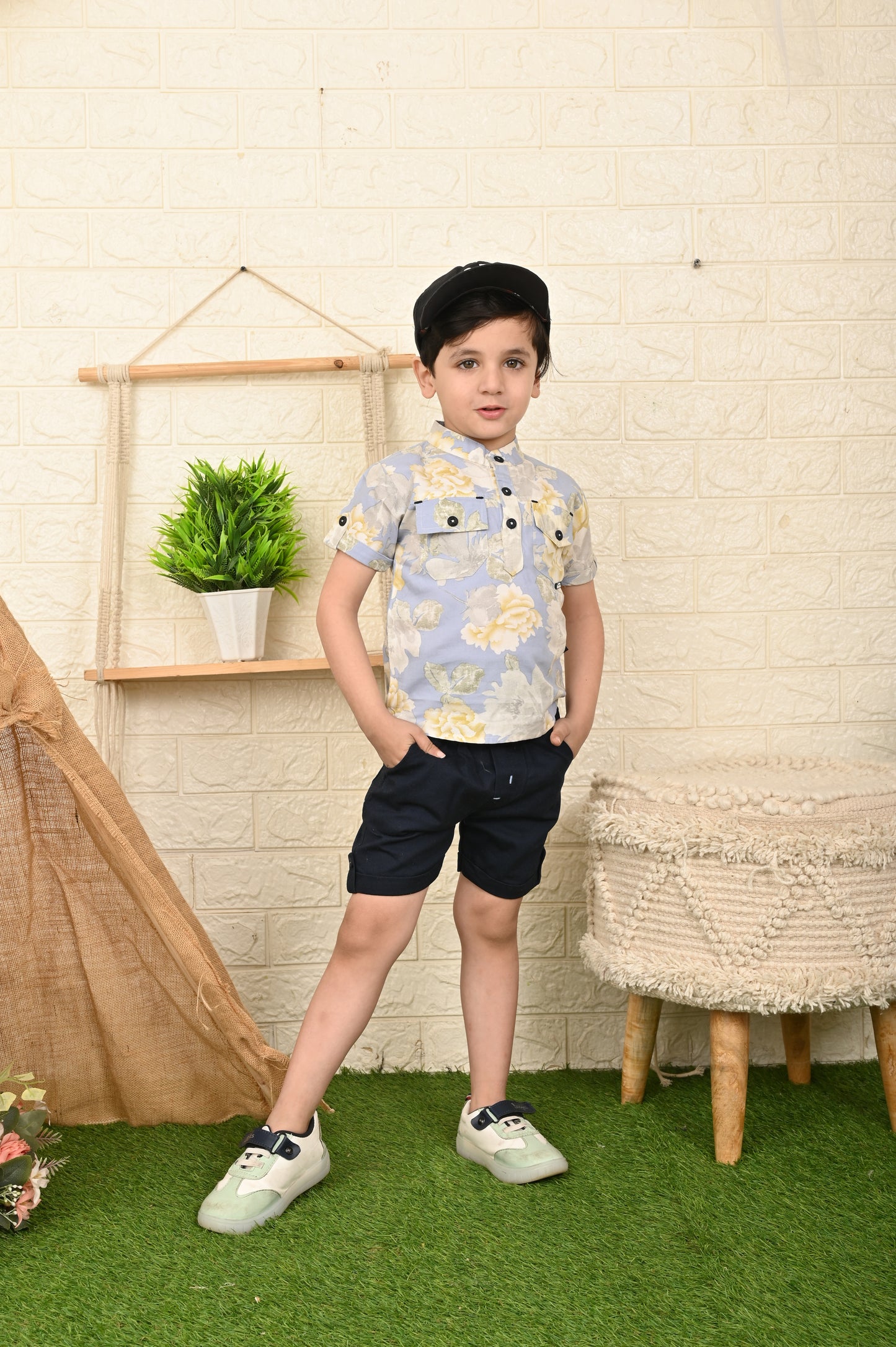 Floral Shirt With Short Set