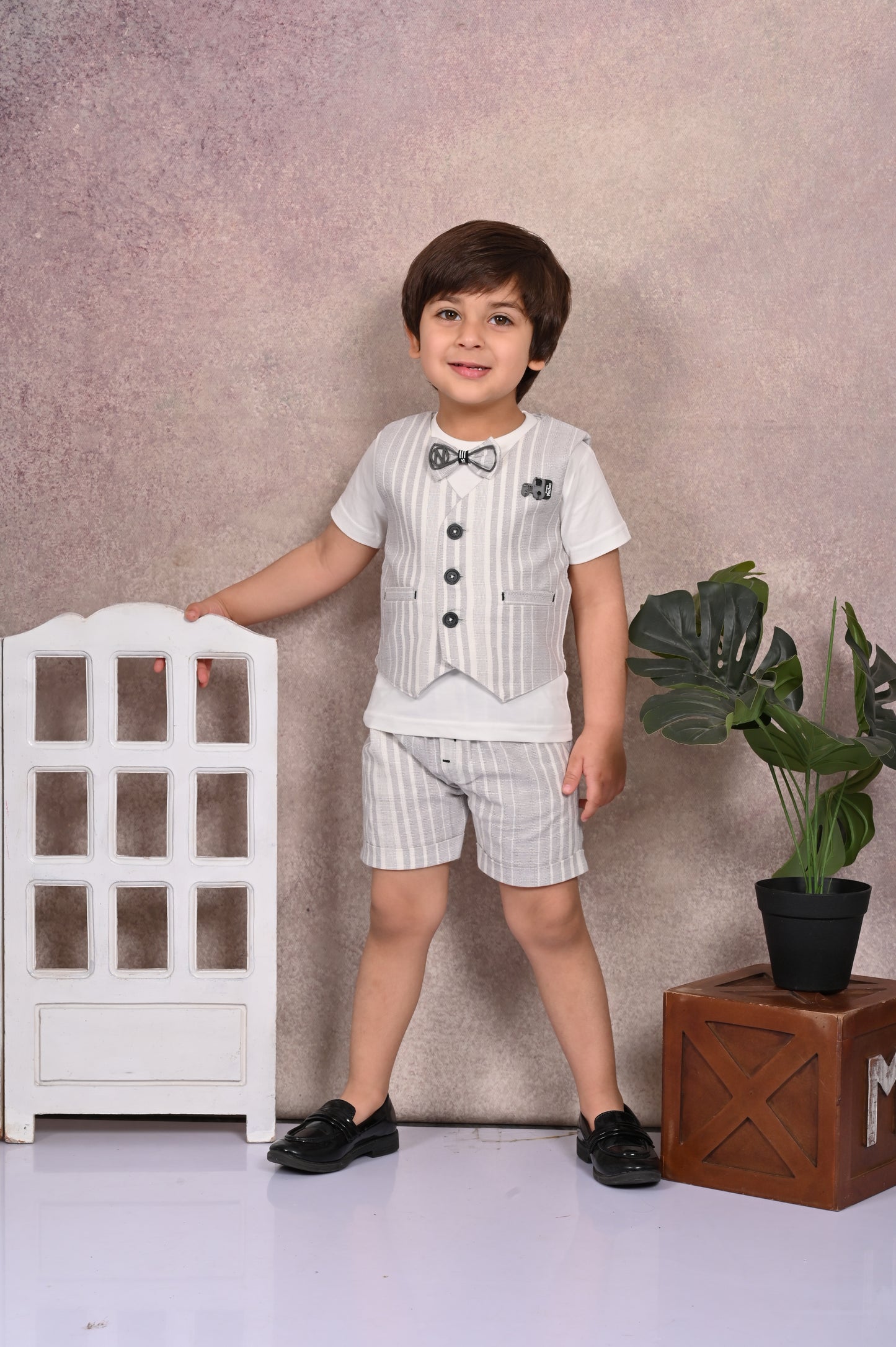 Stripes, Summer & Party Waist Coat & Pant Set