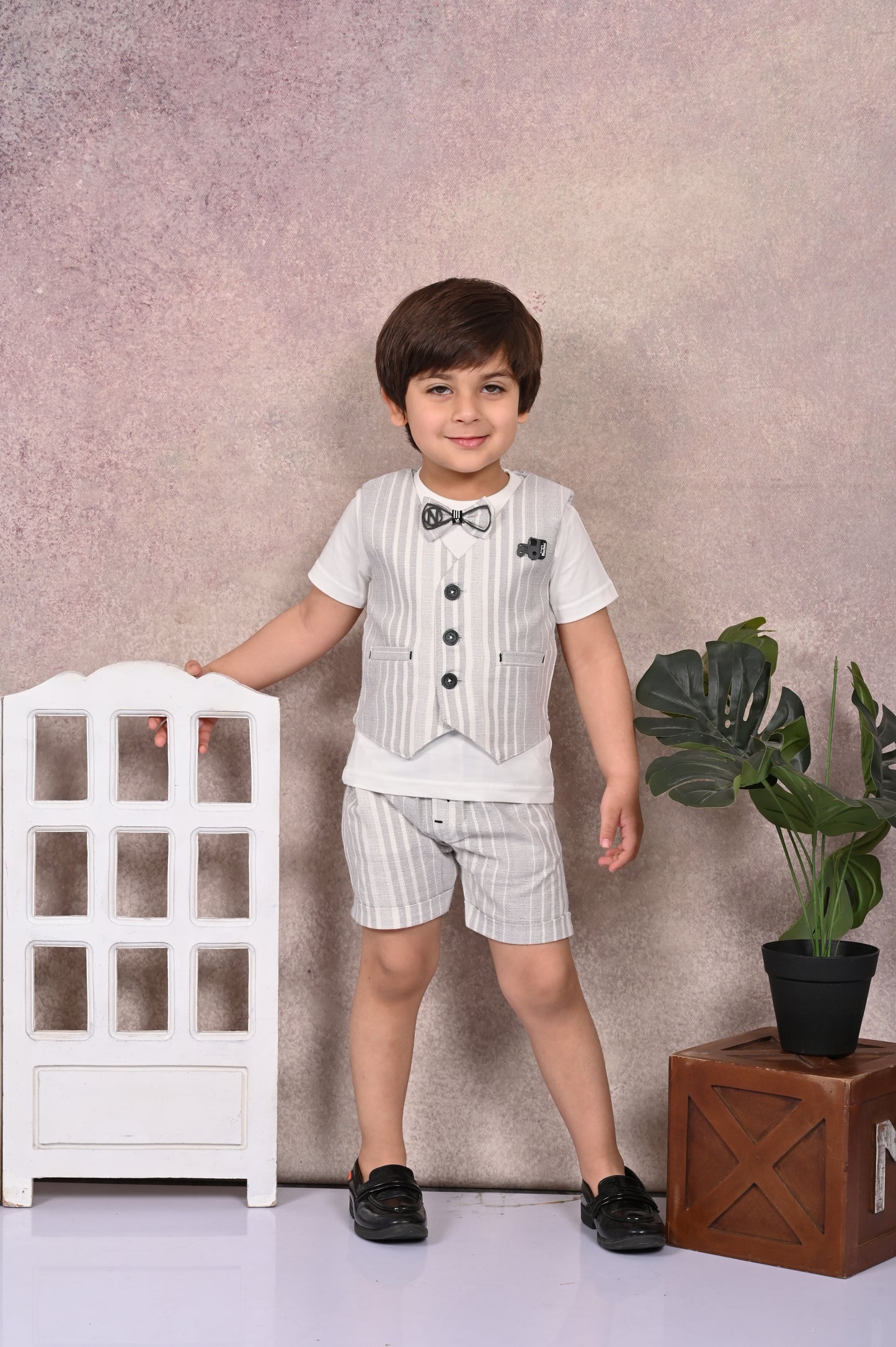 Stripes, Summer & Party Waist Coat & Pant Set