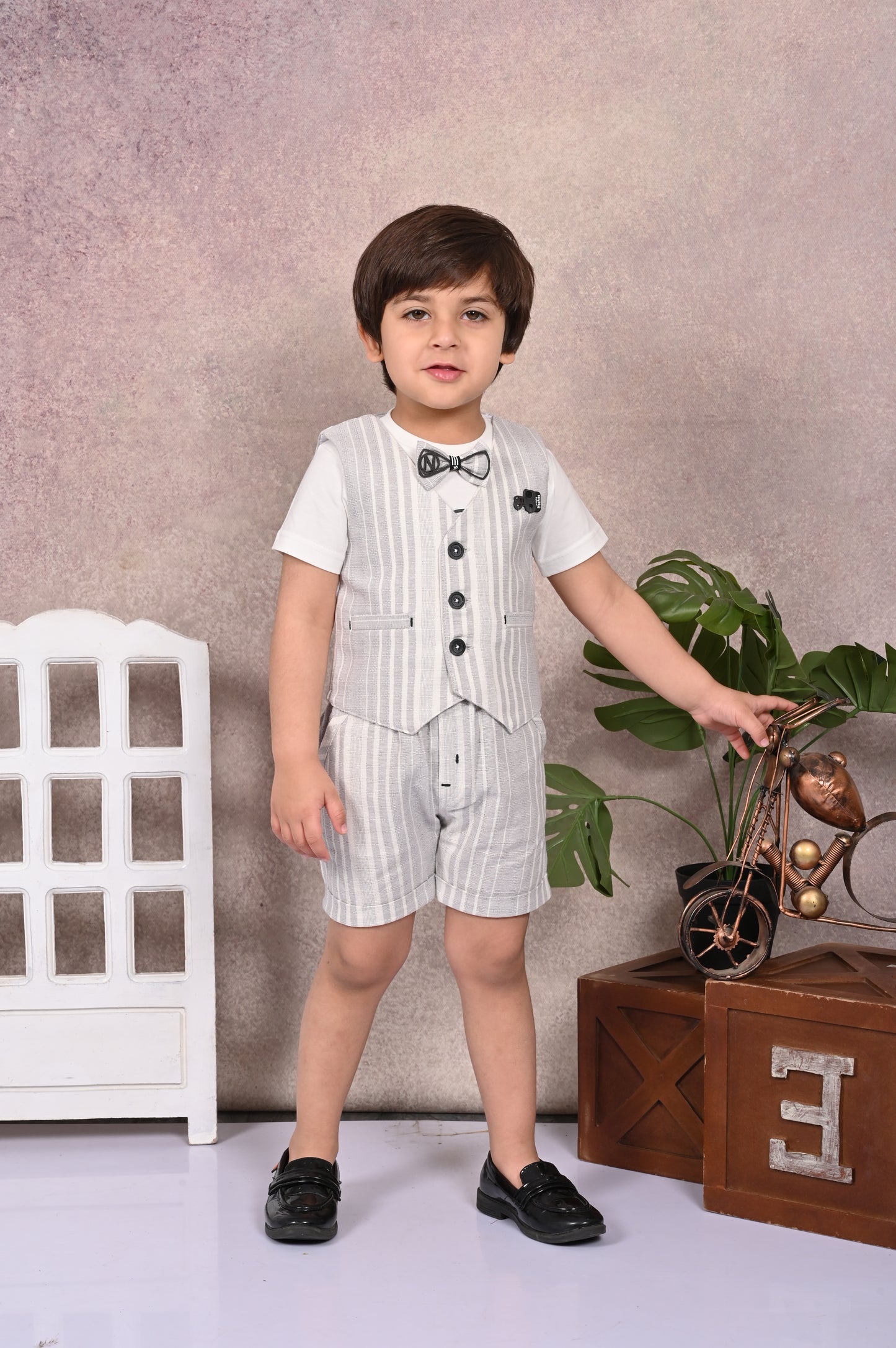 Stripes, Summer & Party Waist Coat & Pant Set