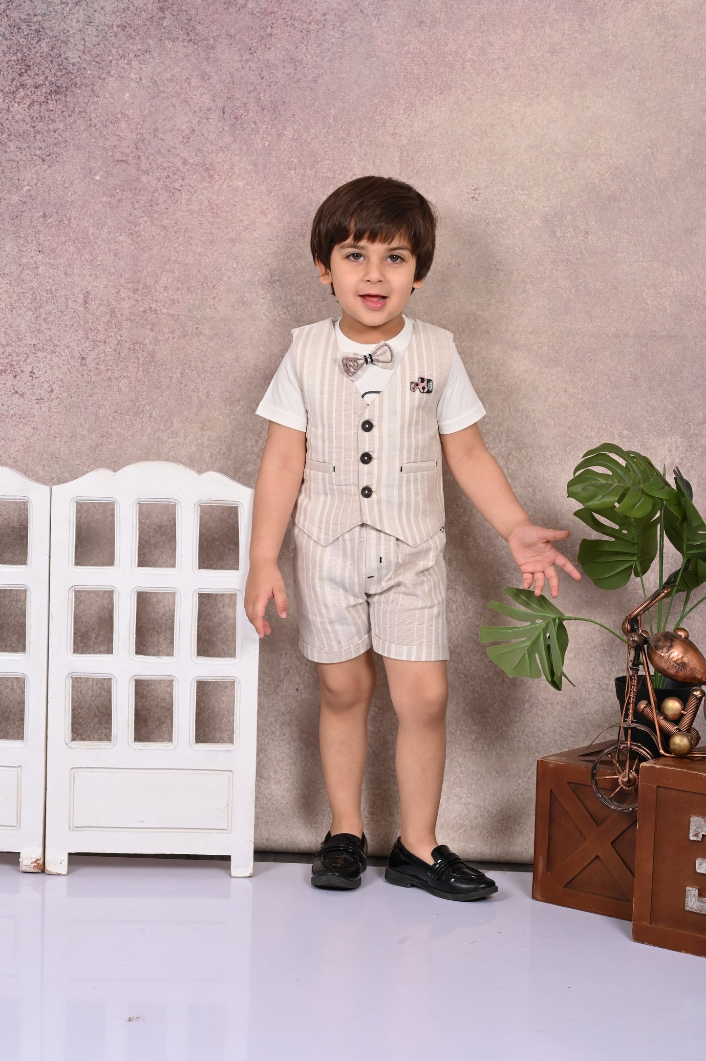 Stripes, Summer & Party Waist Coat & Pant Set