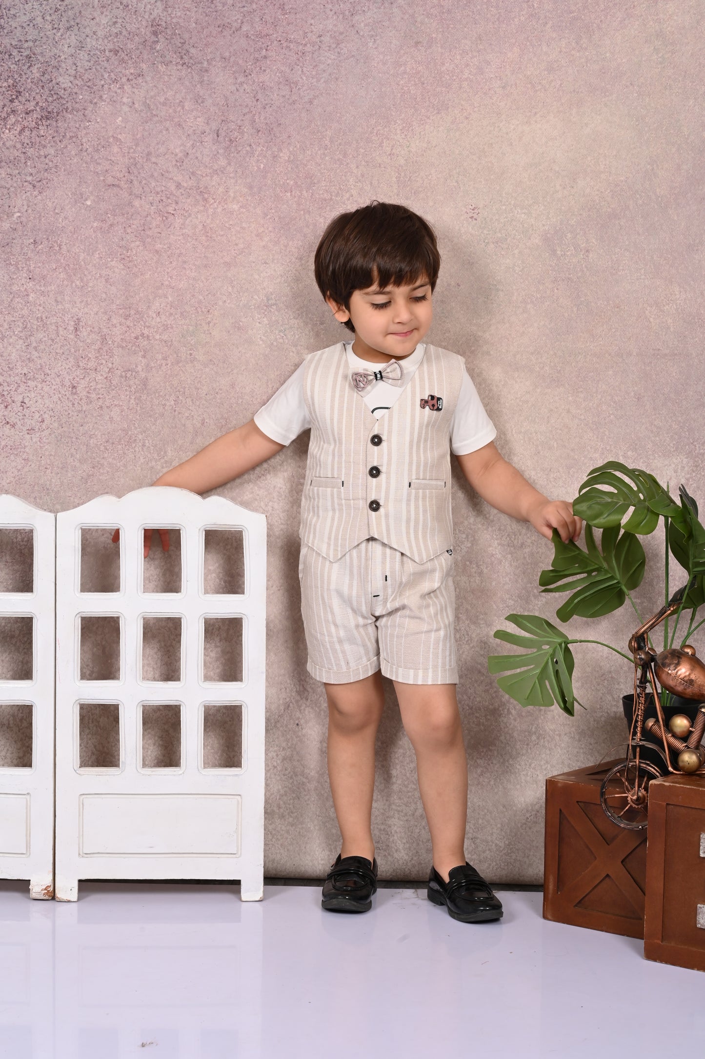 Stripes, Summer & Party Waist Coat & Pant Set