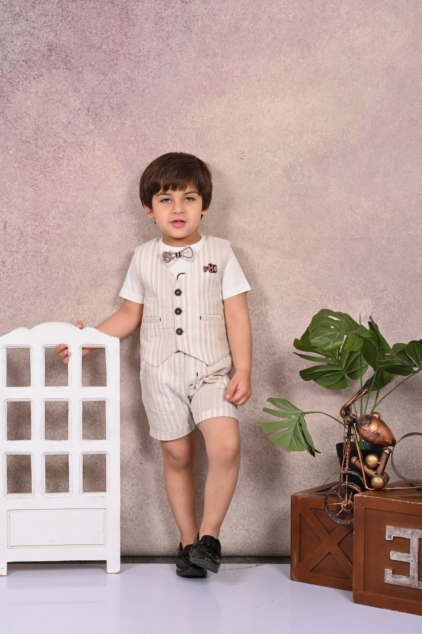 Stripes, Summer & Party Waist Coat & Pant Set