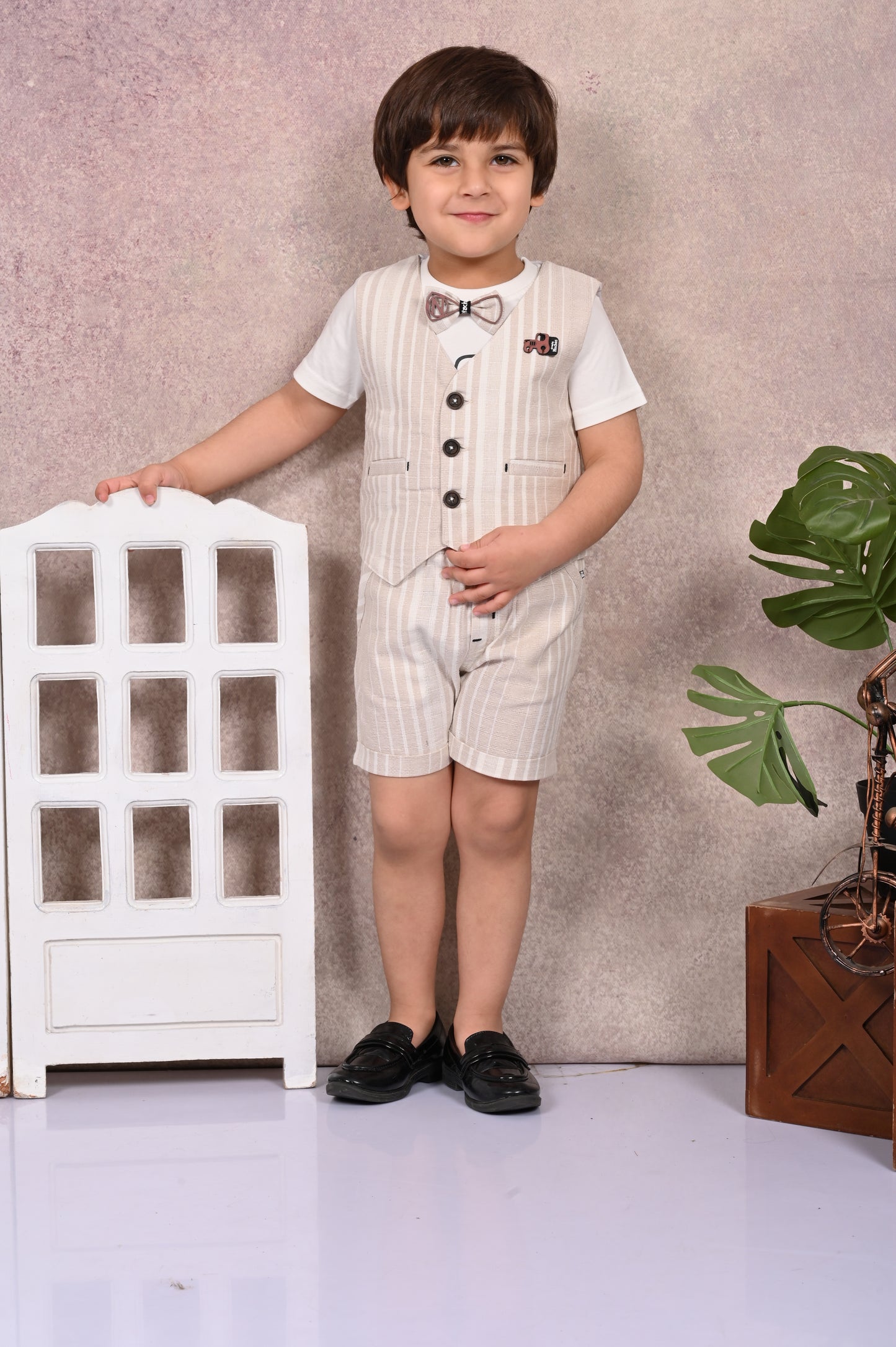 Stripes, Summer & Party Waist Coat & Pant Set