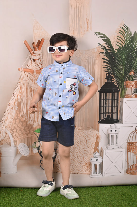 Chic Playful Shirt & Short Set