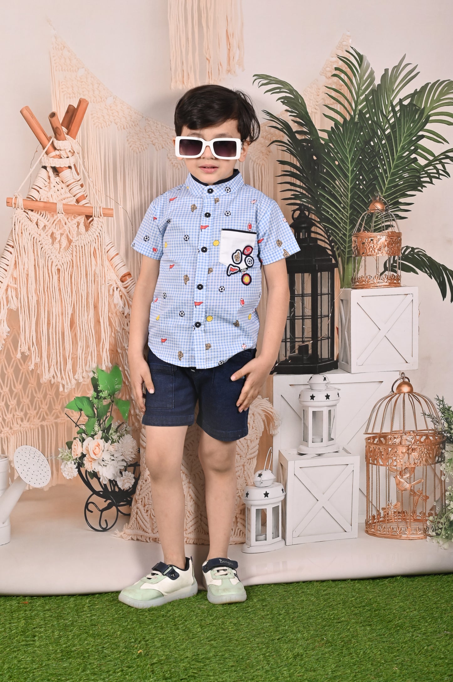 Chic Playful Shirt & Short Set