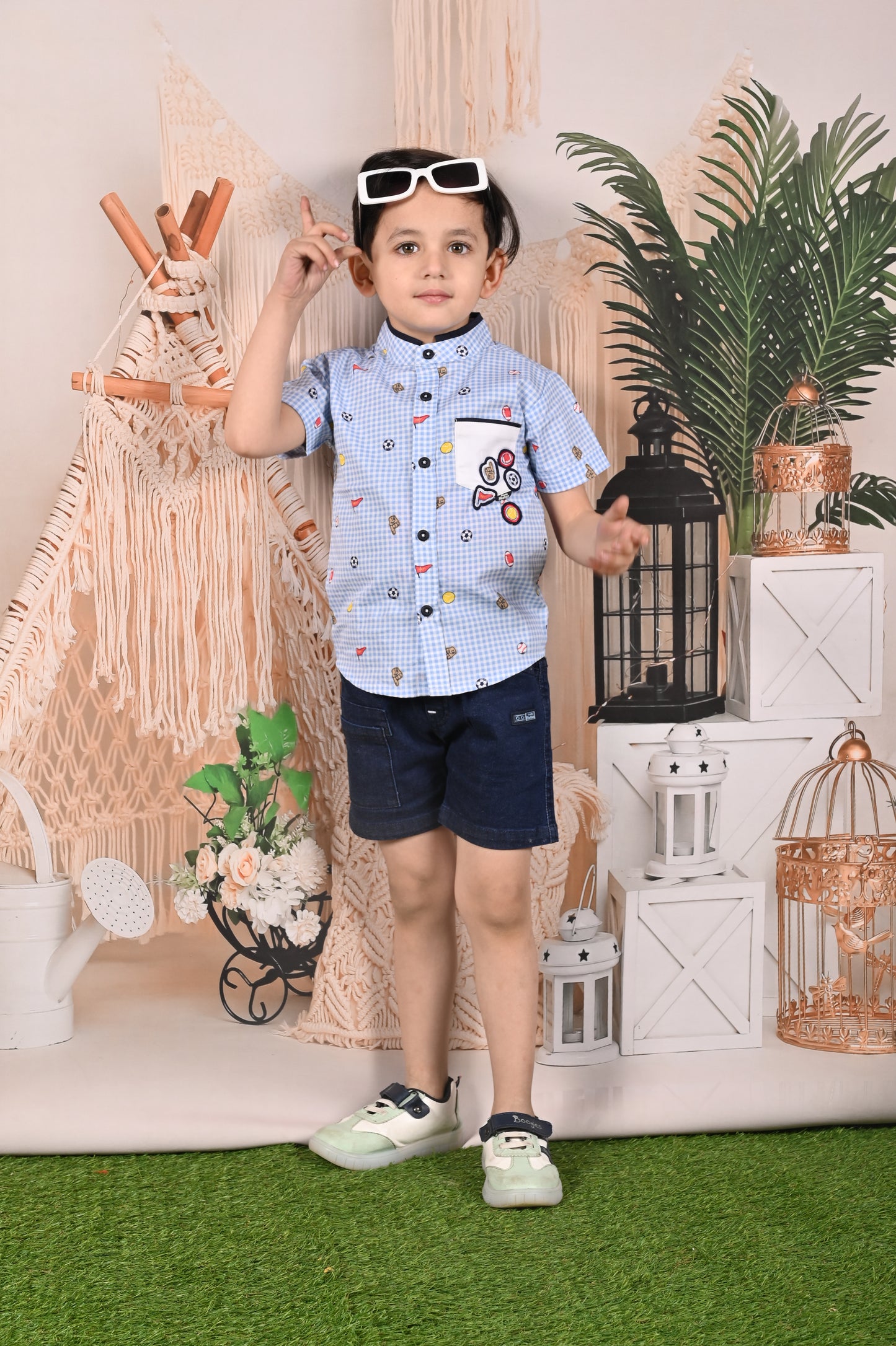 Chic Playful Shirt & Short Set
