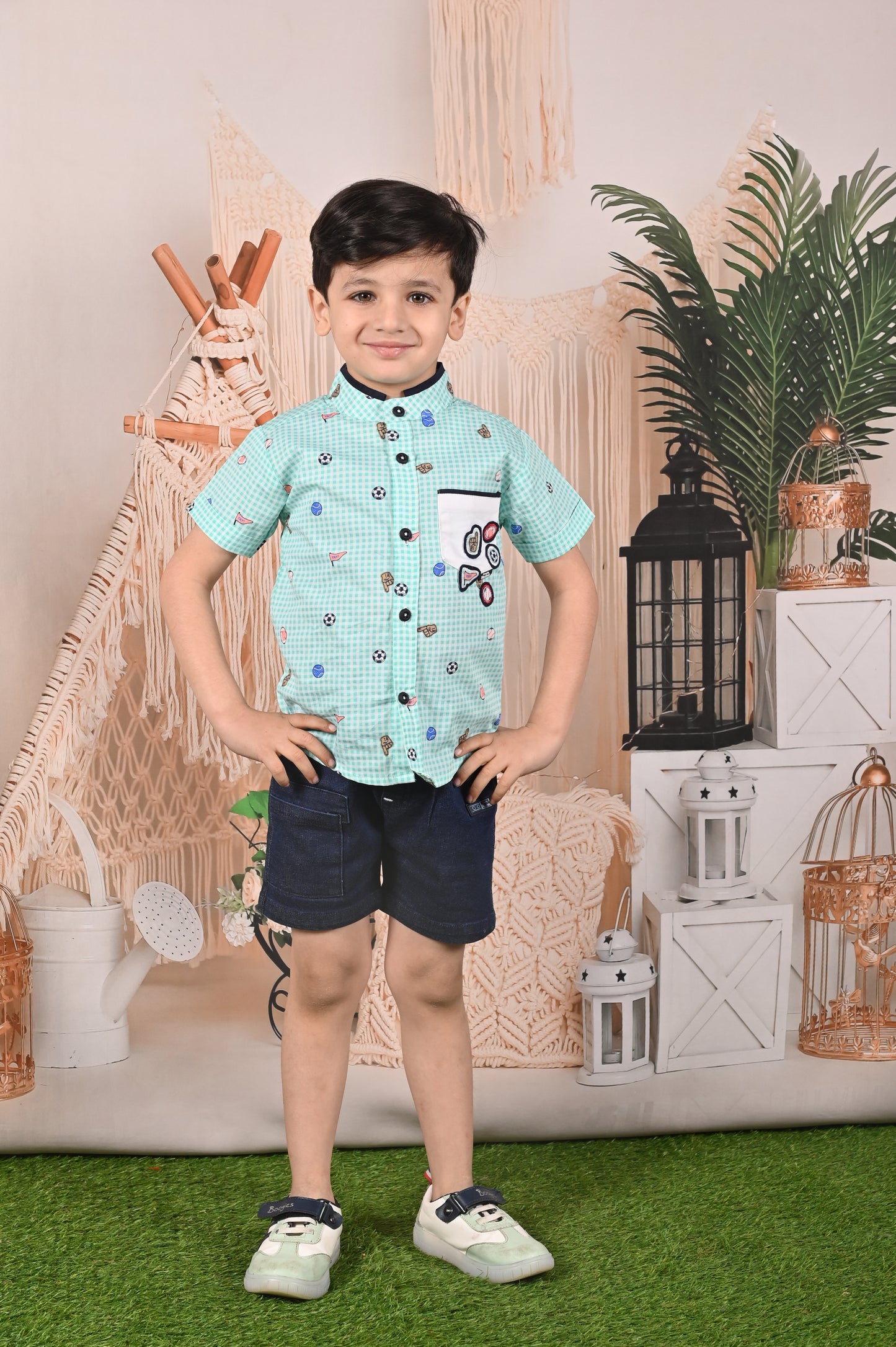 Chic Playful Shirt & Short Set