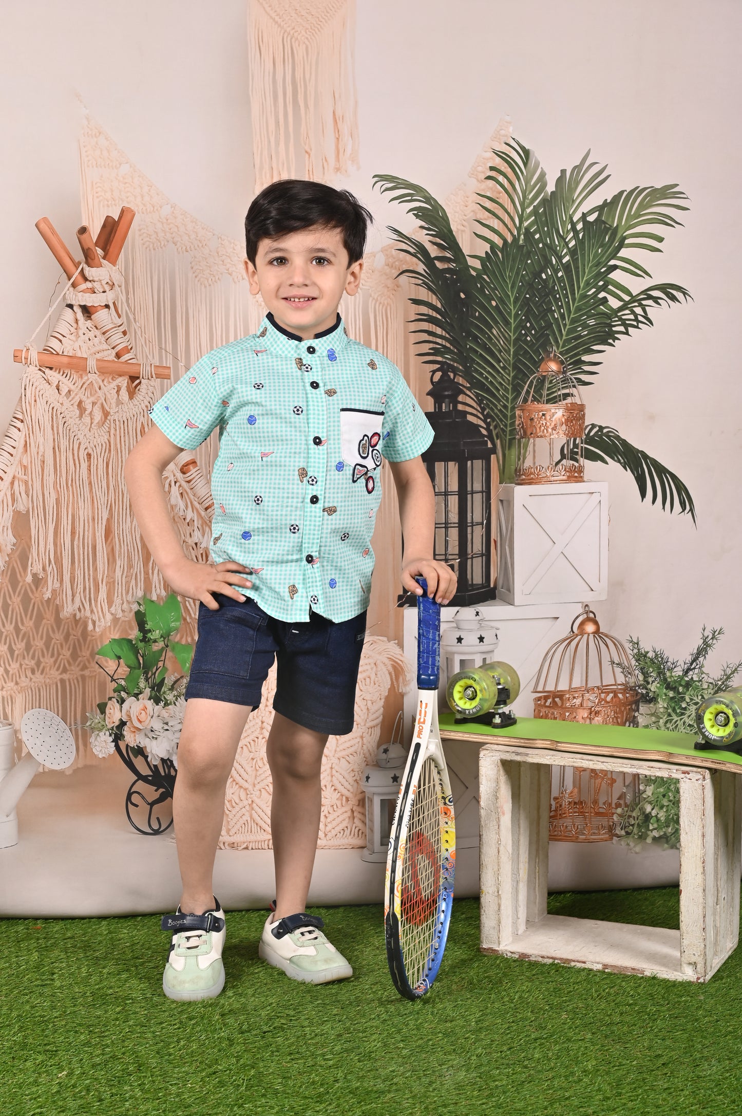 Chic Playful Shirt & Short Set