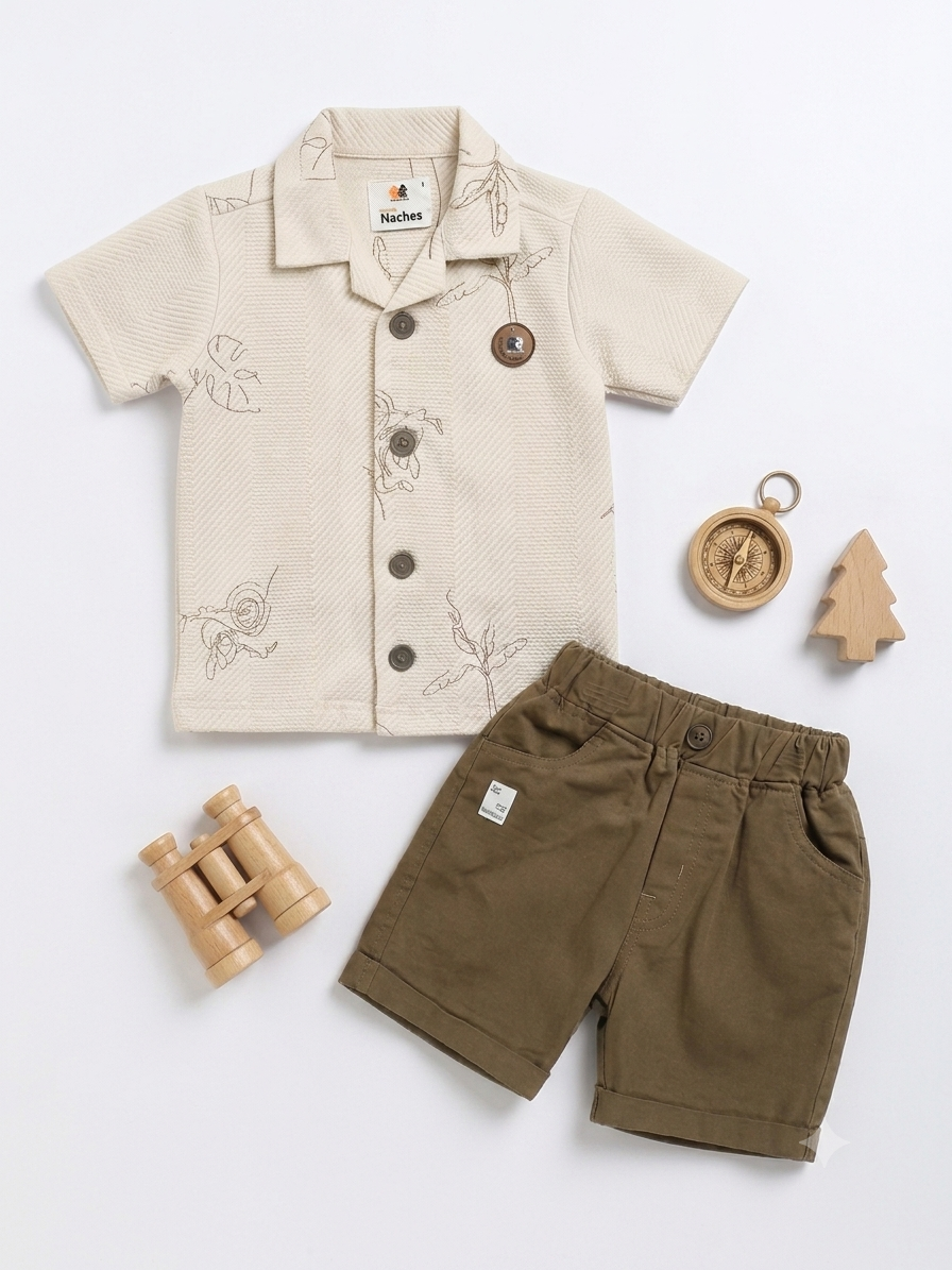 Crunchy Nachos Boys Shirt & Shorts Set - Orange (Copy)