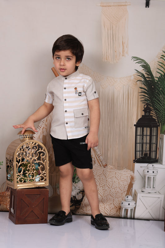 Stripes & Checks Shirt & Pant Set