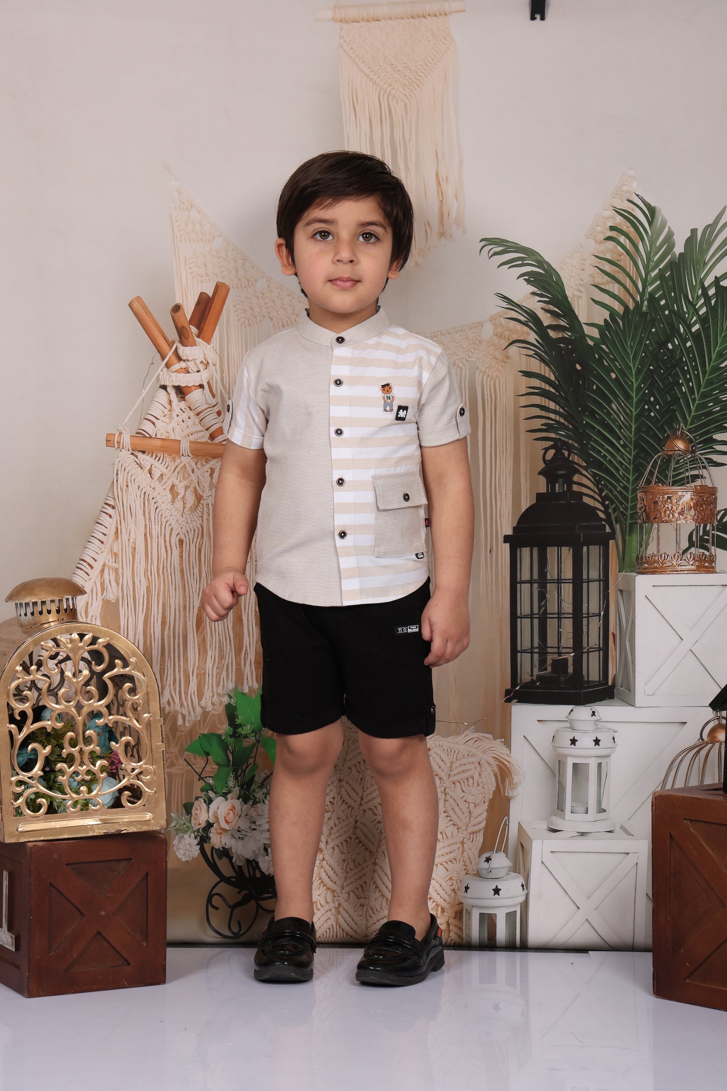 Stripes & Checks Shirt & Pant Set