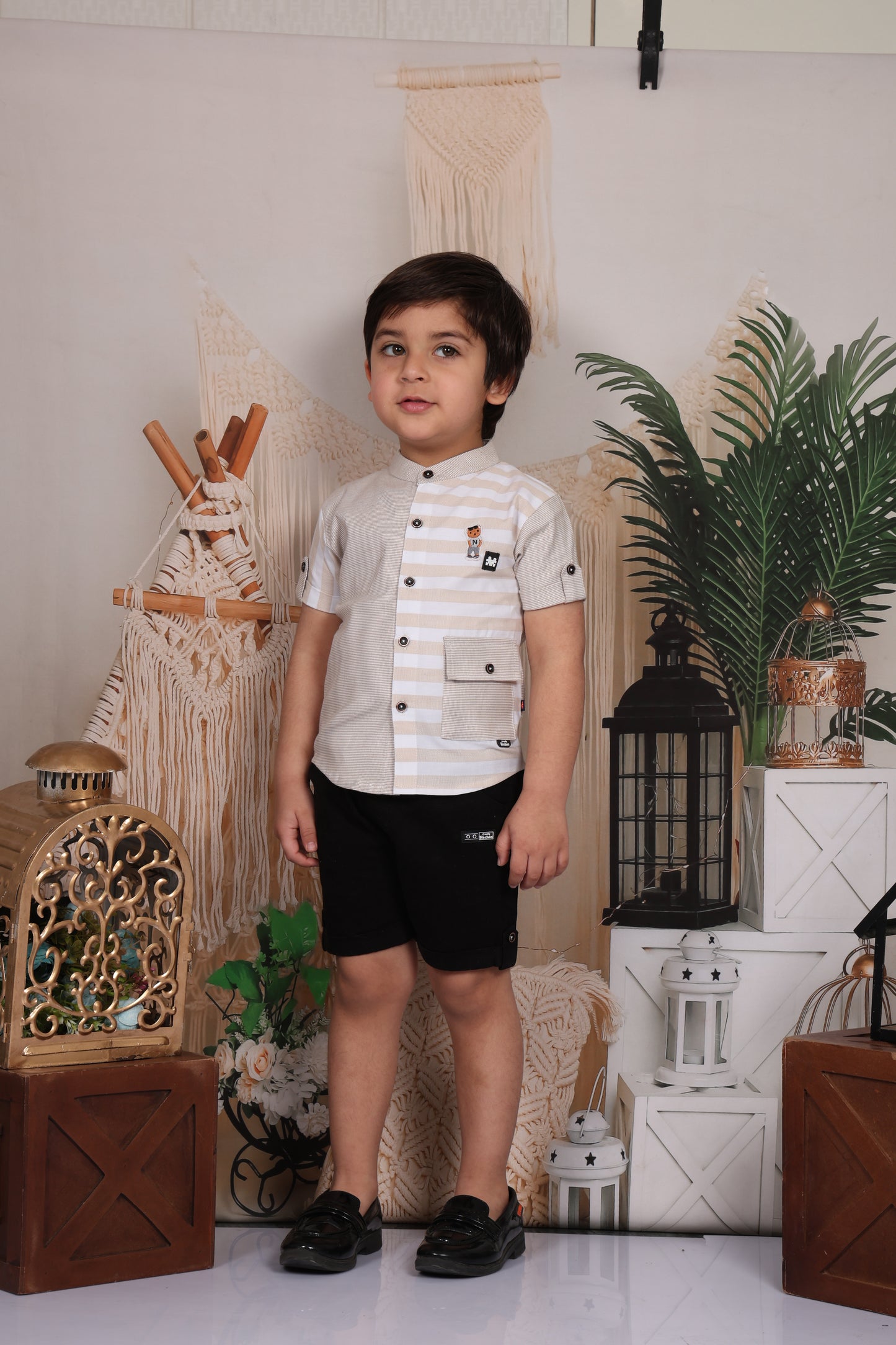 Stripes & Checks Shirt & Pant Set