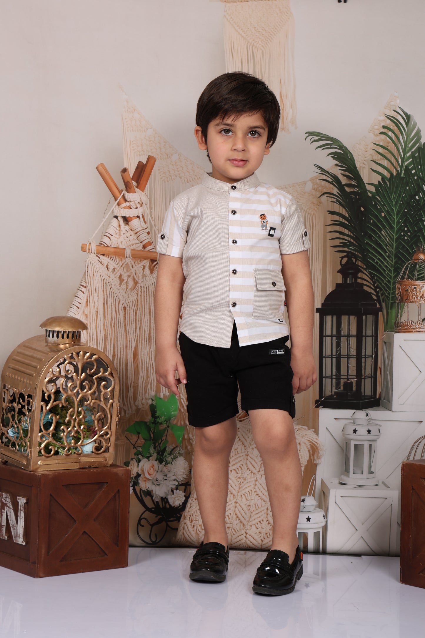 Stripes & Checks Shirt & Pant Set