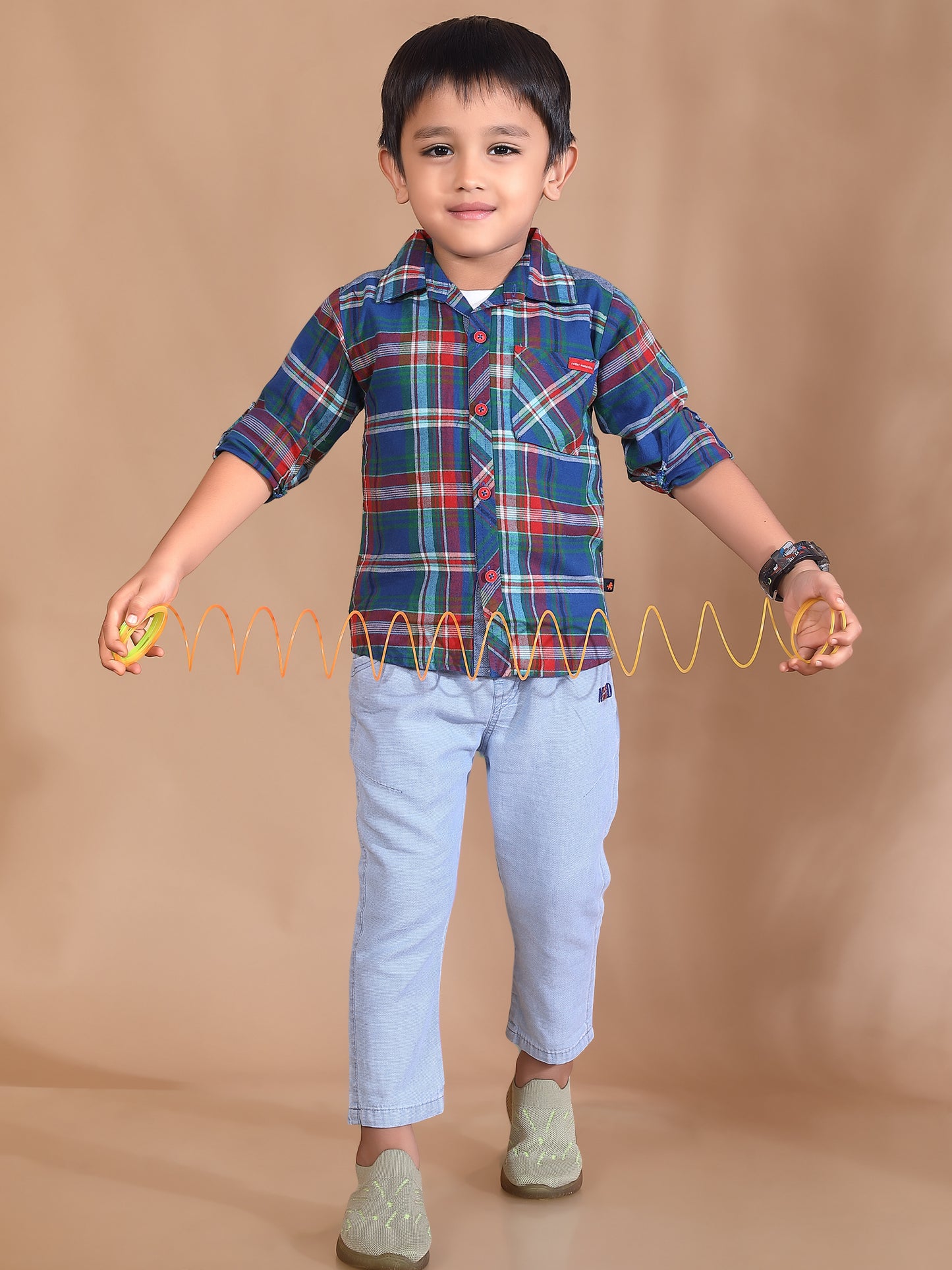 Colourful Checks Full Shirt and Pant Set