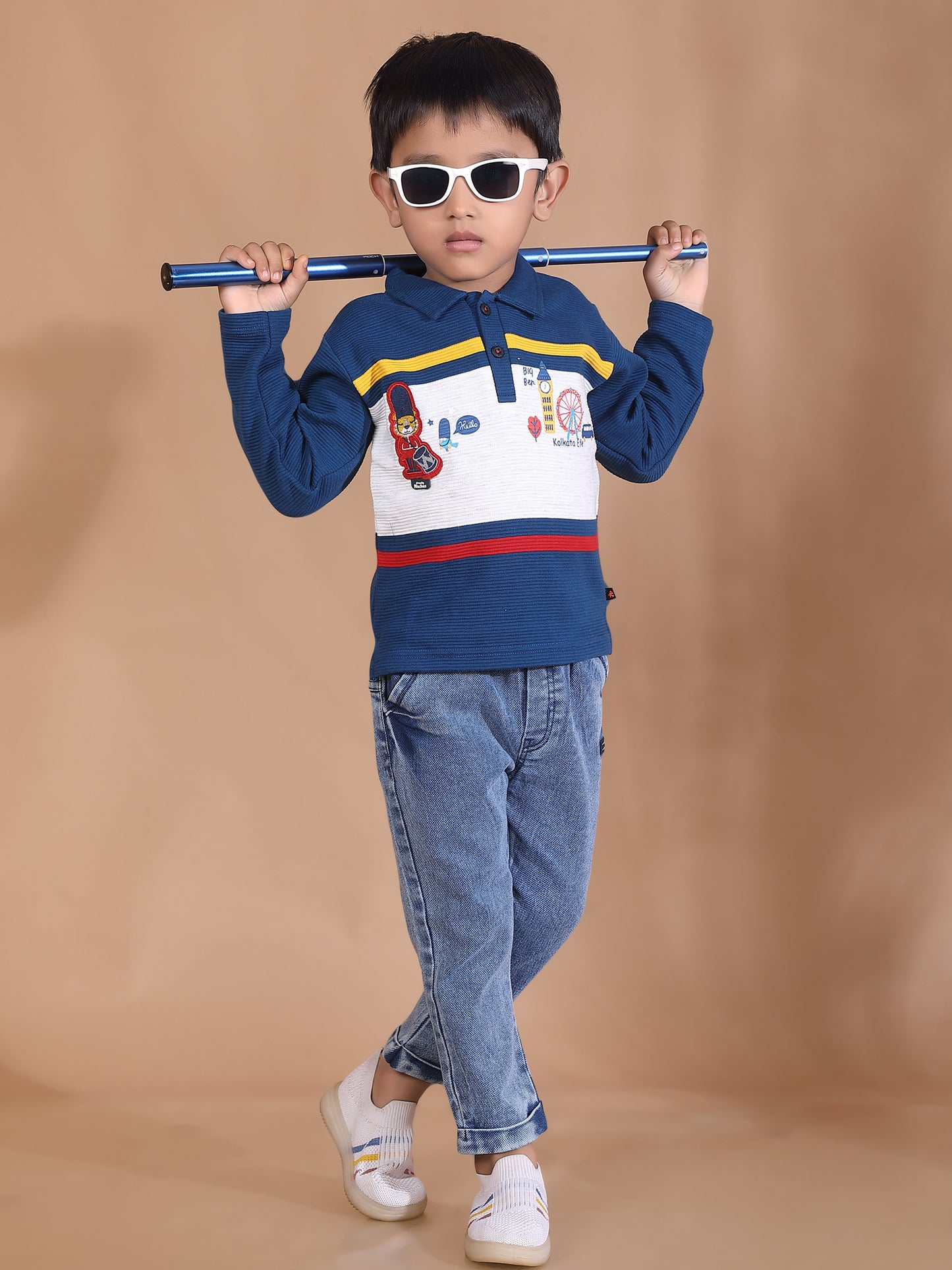 Pure Cotton Kids Polo T-Shirts & Pant Set