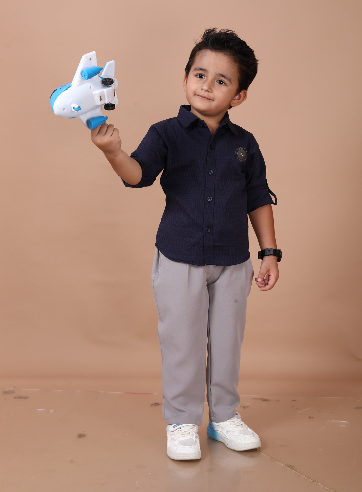 Fancy Sticker Attached Full Shirt and Pant Set