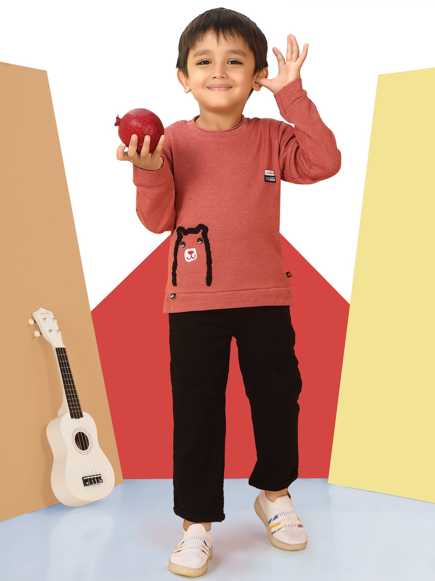 Polar Bear Round Neck Full Top And Pant Set