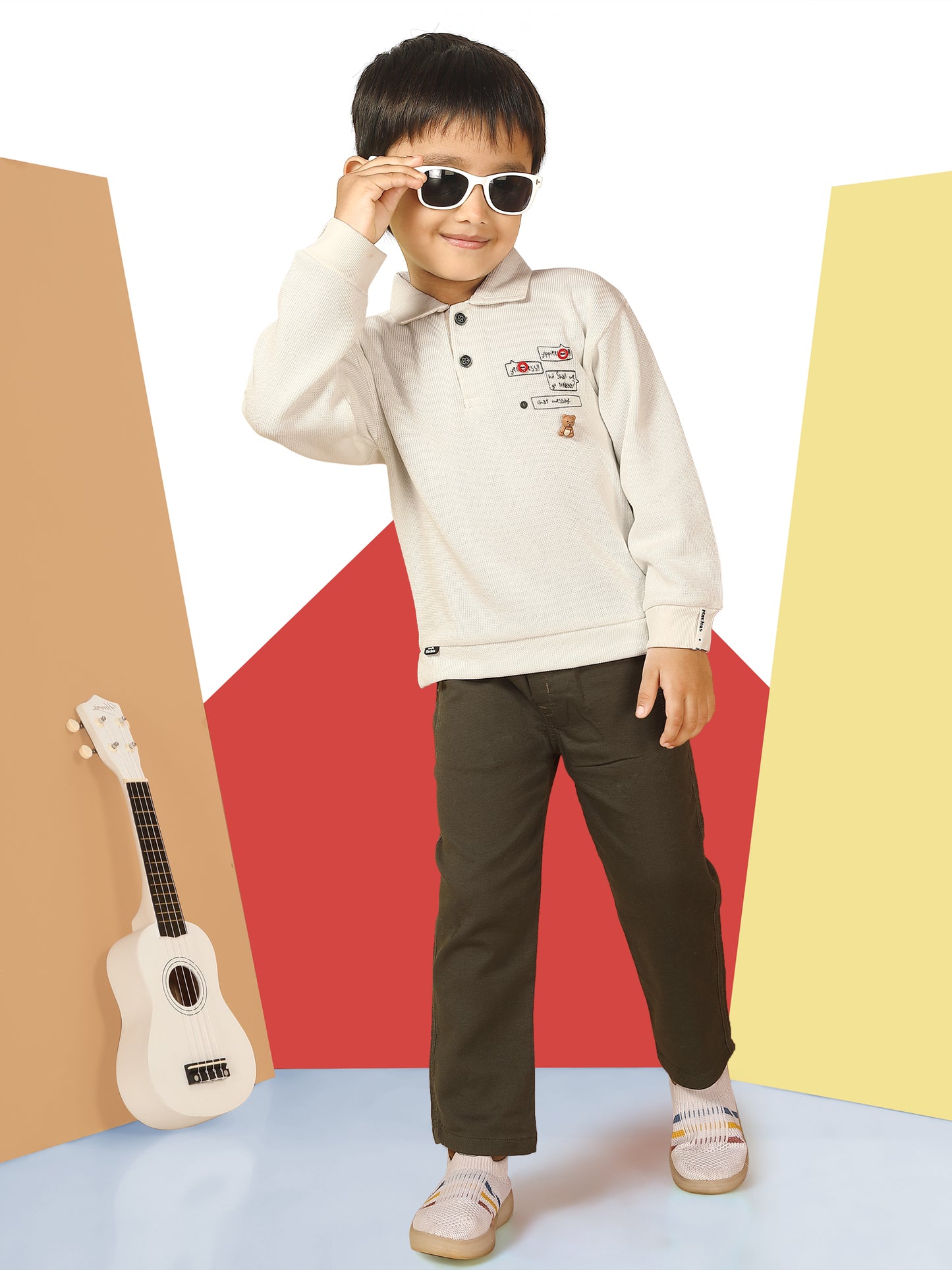 Cute Toy Bear Polo T-Shirts & Pant Set
