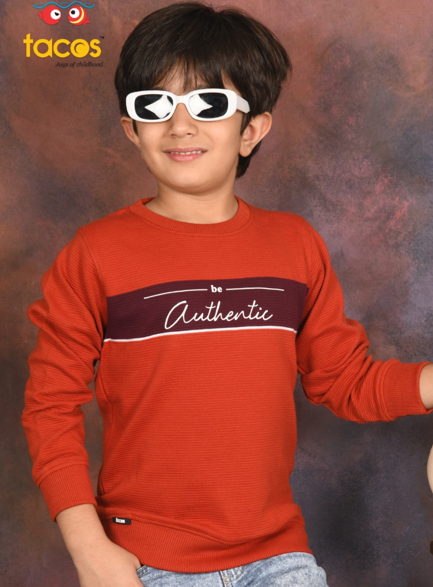 Rust Color Bright Round Neck Full Sleeve T-Shirt