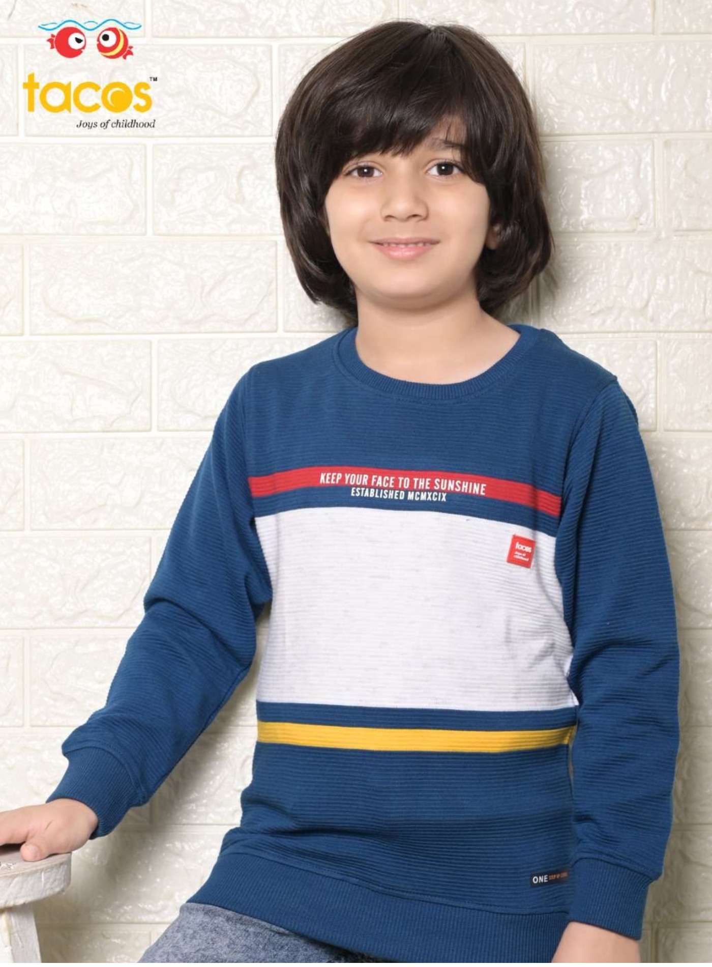 Blue Smart Round Neck Full Sleeve T-Shirts