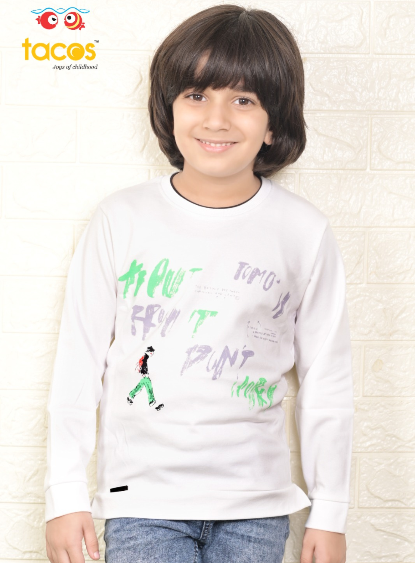 White Crew Neck Long Sleeve T-Shirt