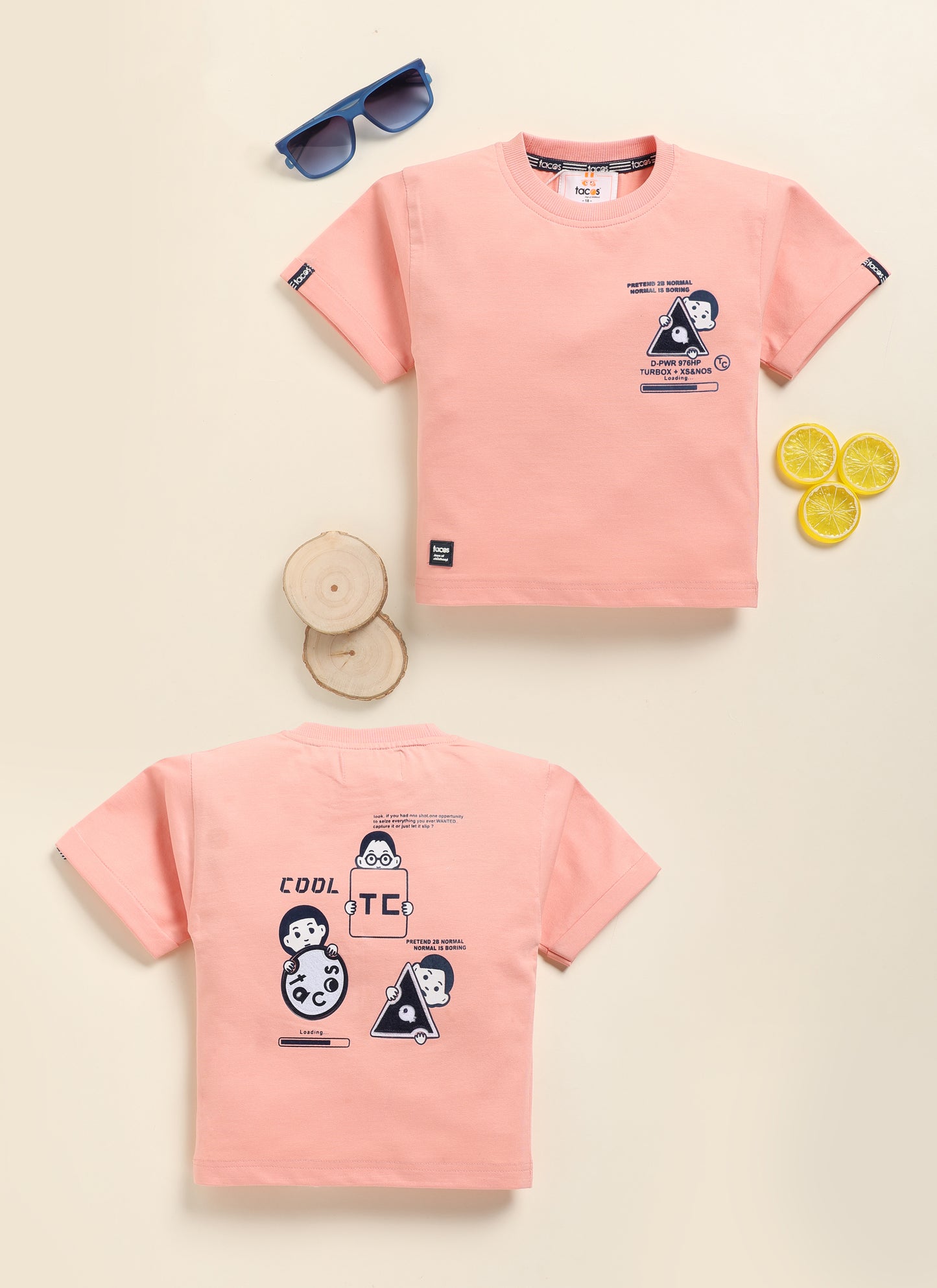 Cool Kids Back Print Round Half Sleevs T-Shirt