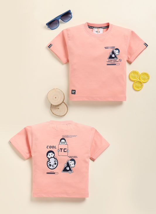 Cool Kids Back Print Round Half Sleevs T-Shirt