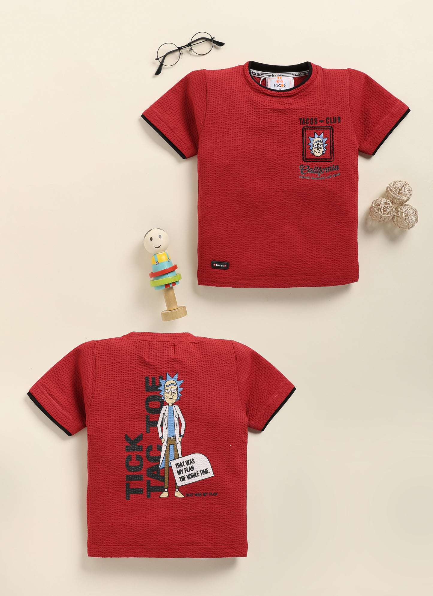 Tick Tac Toe Round Neck T- Shirt