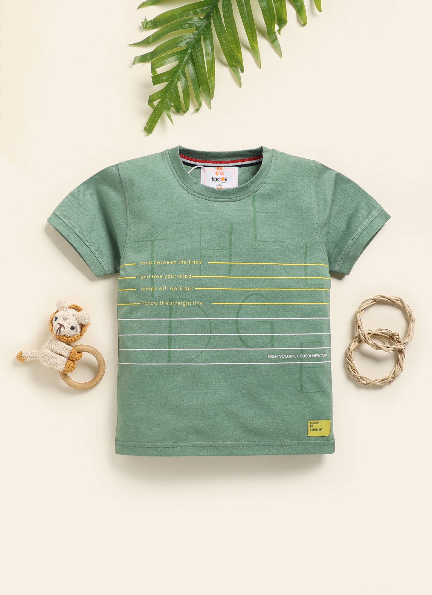Stripe Round Neck Half T-Shirt