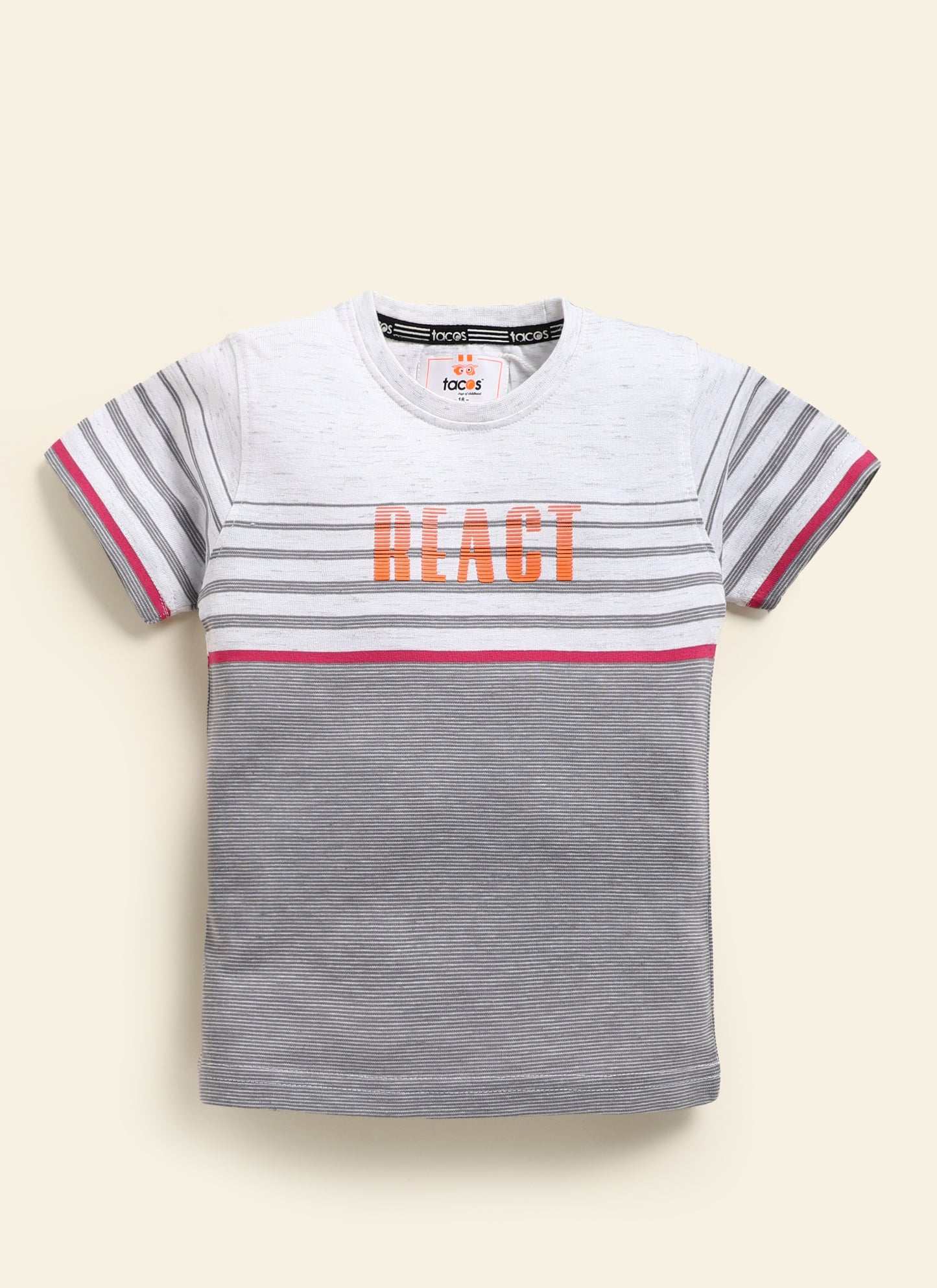 React Typography Round Neck Half T-Shirt