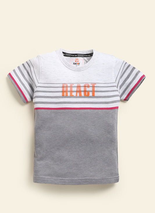 React Typography Round Neck Half T-Shirt
