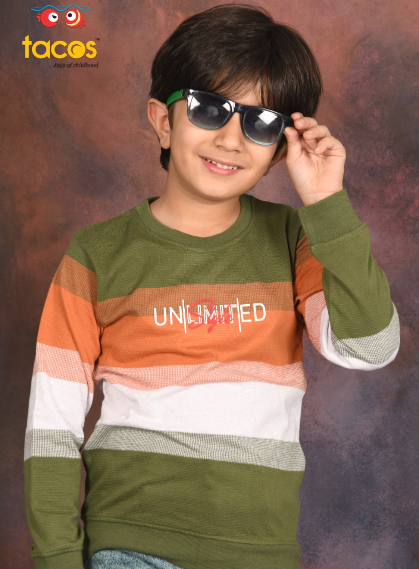 Orange Crew Neck Full Sleeve T-Shirt