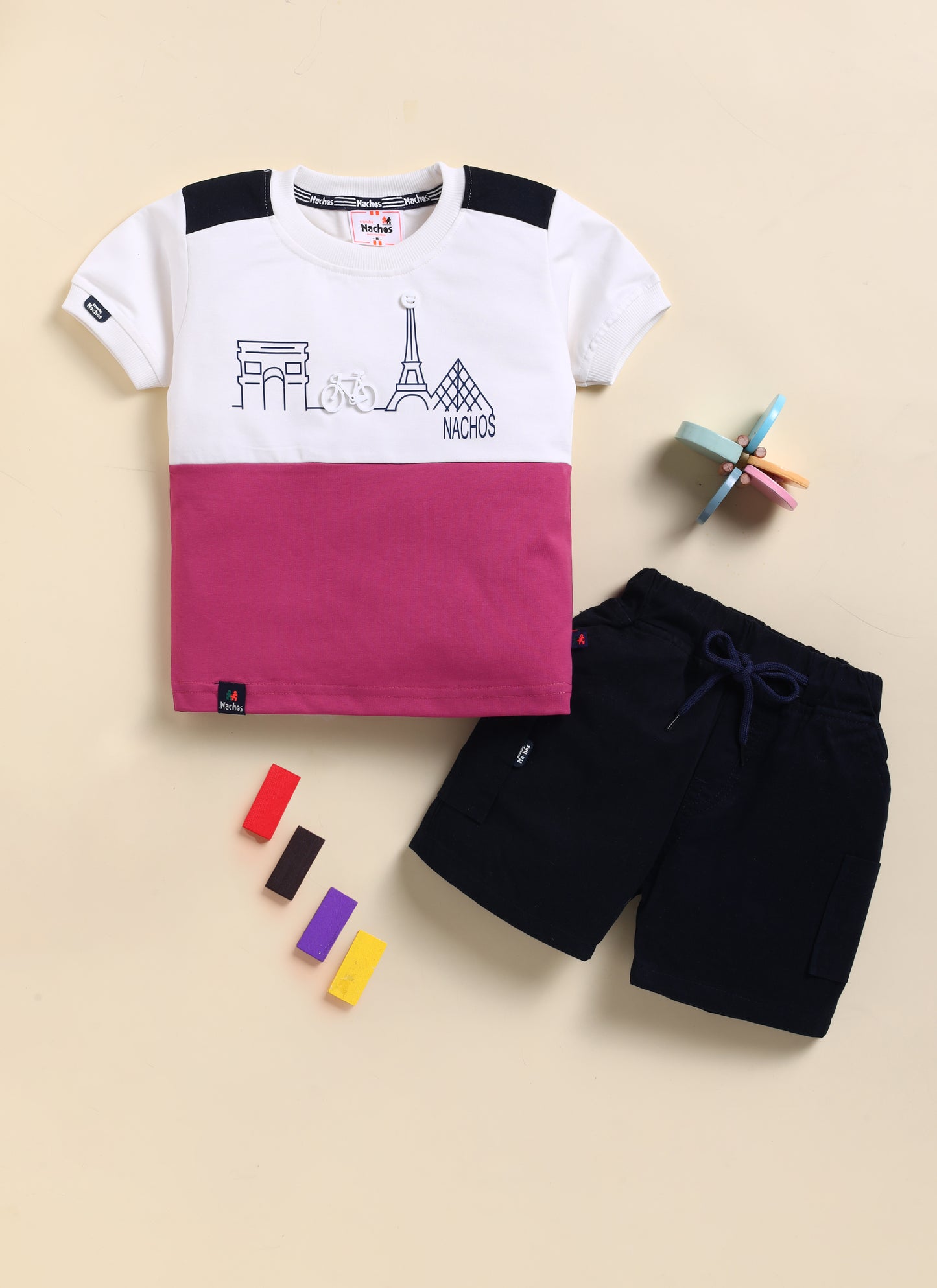 Bright Round Neck Top & Half Pant Set (Copy)