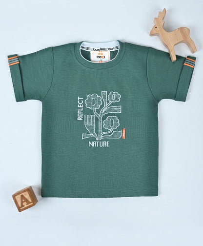 Tacos Embroidered Round Neck T-Shirt