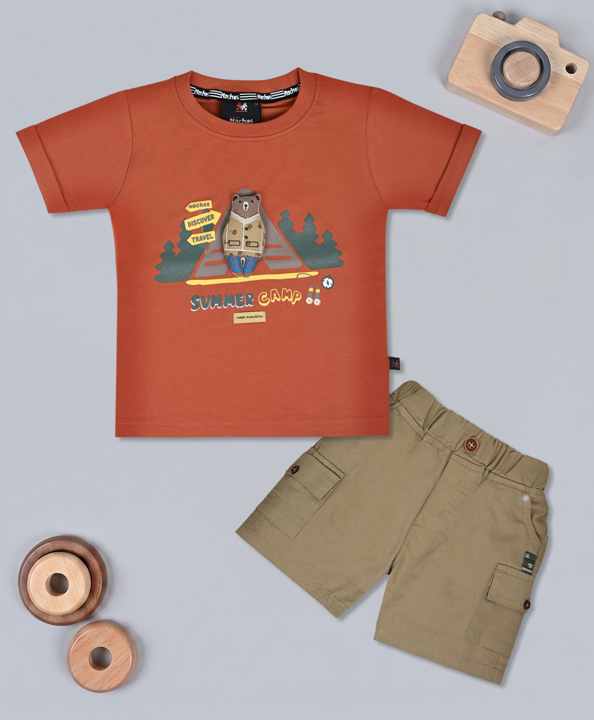 Crunchy Nachos Round Neck Top & Half Pant Set