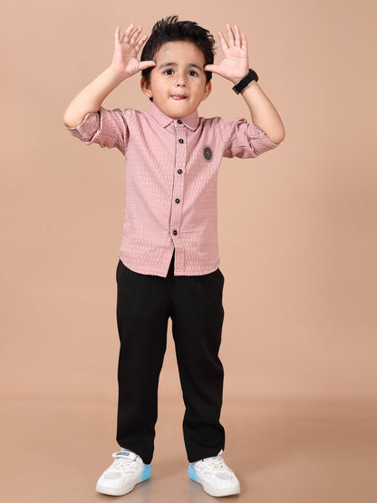 Fancy Sticker Attached Full Shirt and Pant Set
