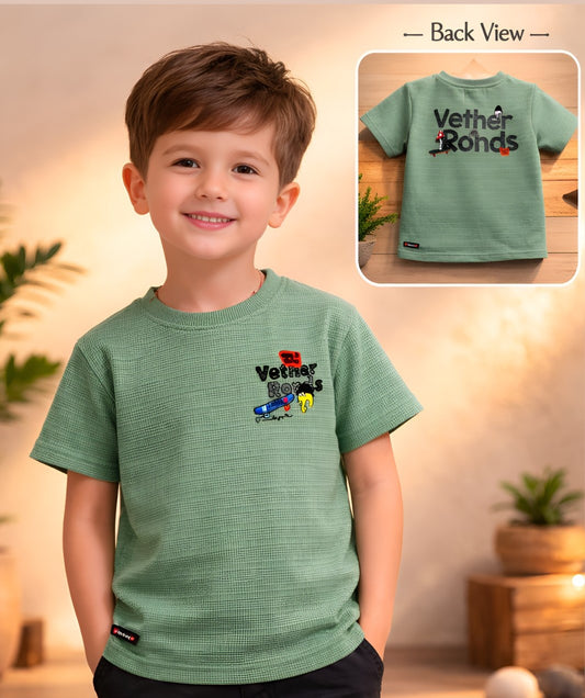 Typography  Round Half T-Shirt